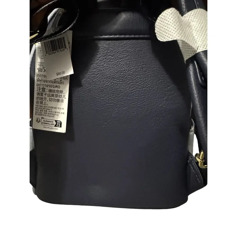 Disney Parks Loungefly Mickey Mouse Fabulous 5 Faces Denim Mini Backpack - NWT